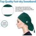 thumbnail image 4 of GrmtClth Scrub Caps Women Bouffant Scrub Hats with Buttons Working Cap with Adjustable Straps Mint Green, 4 of 5