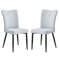 thumbnail image 7 of Dining Chairs Set of 2, Side Dining Room Chairs, Kitchen Chairs with PU Leather Padded Seat, High Back & Metal Feet, Chairs for Dining Room, Kitchen, Living Room, Light Gray, 7 of 7