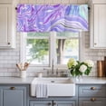thumbnail image 2 of Purple Ombre Window Valance Curtain Abstract Fluid Rod Pocket Short Curtain for Living Room, Bedroom & Kitchen Window Decor 54x18in, 2 of 8