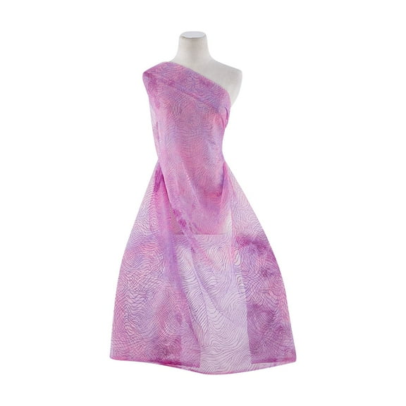 Zelouf Zebra Glitter On Tie Dye Tulle , Sewing, DIY, Crafts Fabric by the Yard, Purple/pink/violet, 3 Yard