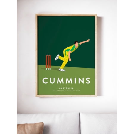 Pat Cummins Australia Cricket Player Poster, Unframed Paper Poster 8x10in
