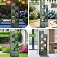 thumbnail image 6 of 51 Inch Outdoor Water Fountain with LED Lights Tiered Waterfall Fountain Outdoor Garden Water Feature Durable Resin Fiberglass with Pump Stones Weatherproof Indoor Outdoor Patio Decor, 6 of 6