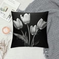 thumbnail image 2 of Fenyluxe Flowers Black and White Art Photography Modern Farmhouse Rustic Decorative Couch Pillow Cases Zipper Home Decor Aesthetic for Car Couch Bedroom 1PC 12x12in, 2 of 5