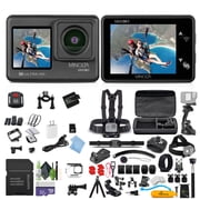 MINOLTA MNX5K1 5K Ultra HD / 24 MP Action Camera Kit + 32GB Memory Card + Cleaning kit + Diginerds 50 in 1 Go Pro Accessory Pack - Black