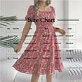 thumbnail image 3 of Sakmal Long Spring Dresses for Women 2025 Short Sleeve Sundress Floral Red Dresses S-XL, 3 of 5