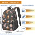 thumbnail image 3 of Boxer and Rose Black Pattern 17" Waterproof Oxford School Backpacks for Teens, S-Shape Padded Straps, for School, Travel, Hiking, Camping, 3 of 5