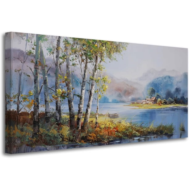 Pintura decorativa para paredes de Ajion, que representa paisajes naturales en las montañas, ideal para decorar paredes en oficinas, hogares, restaurantes y pasillos.