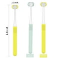 thumbnail image 3 of 2 Pieces 3 Sided Autism Toothbrush Three Bristles for Special Needs Kids Soft Bristles Soft and Gentle Clean each Tooth to Completely Cover the Toothbrush(Child) Yellow+Blue, 3 of 7