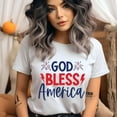 thumbnail image 2 of God Bless America T-Shirt – Patriotic Red White Blue Graphic Tee, Light Pink, Size 2XL, 2 of 6