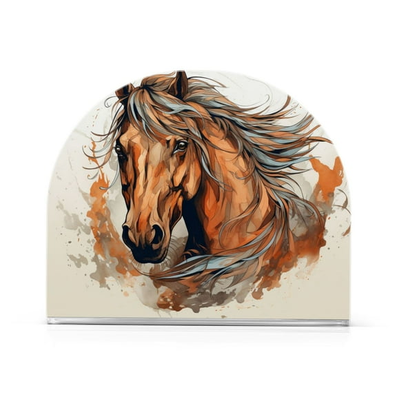 Horse Head Napkin Holder for Table Clear Napkin Stand Paper Holder Acrylic Organizer Dispenser Napkins for Dinner Kitchen Restaurant Room