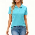 thumbnail image 5 of Lumtrix Women'S Polo Shirts Short Sleeve Collared Shirts Business Casual Work Tops Sports Tennis Golf Blouse Light Blue XL, 5 of 5