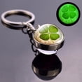 thumbnail image 2 of Glowing Four-Leaf Clover Lucky Charm Keychain Model C - With Led Glow Technology Four-Leaf Clover Lucky Amulet Design - For Men Women Teens As Daily Keychain Accessory For, 2 of 4