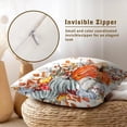 thumbnail image 2 of Orange White Pumpkin Fallen Leaves Throw Pillow Cover 22x22 Inch Pack of 2 Autumn Thanksgiving Cushion Pillow Case Square Maple Leaf Pillowcase for Fall Party Bed Sofa Home Car Bedroom Outdoor, 2 of 6