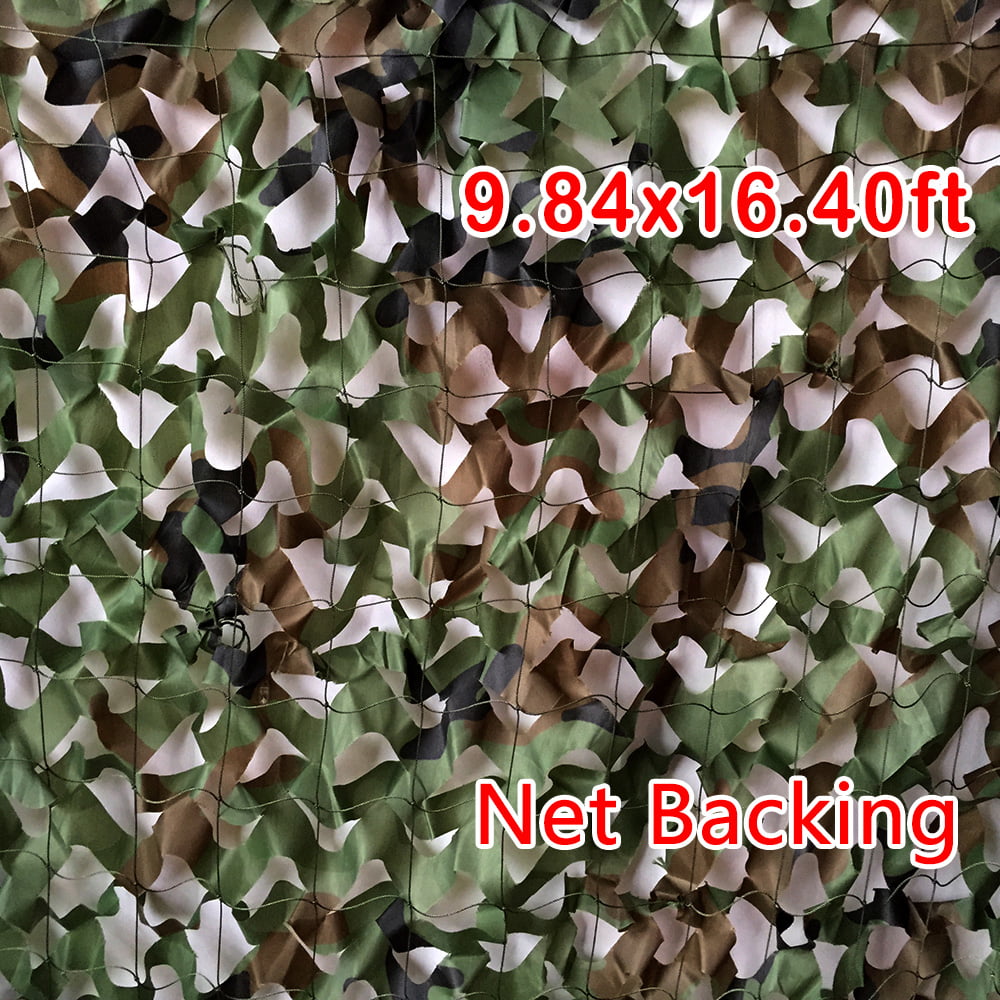 3X4M Woodland Camouflage Net Camo Netting Military Hunting w/ String Net Backing 