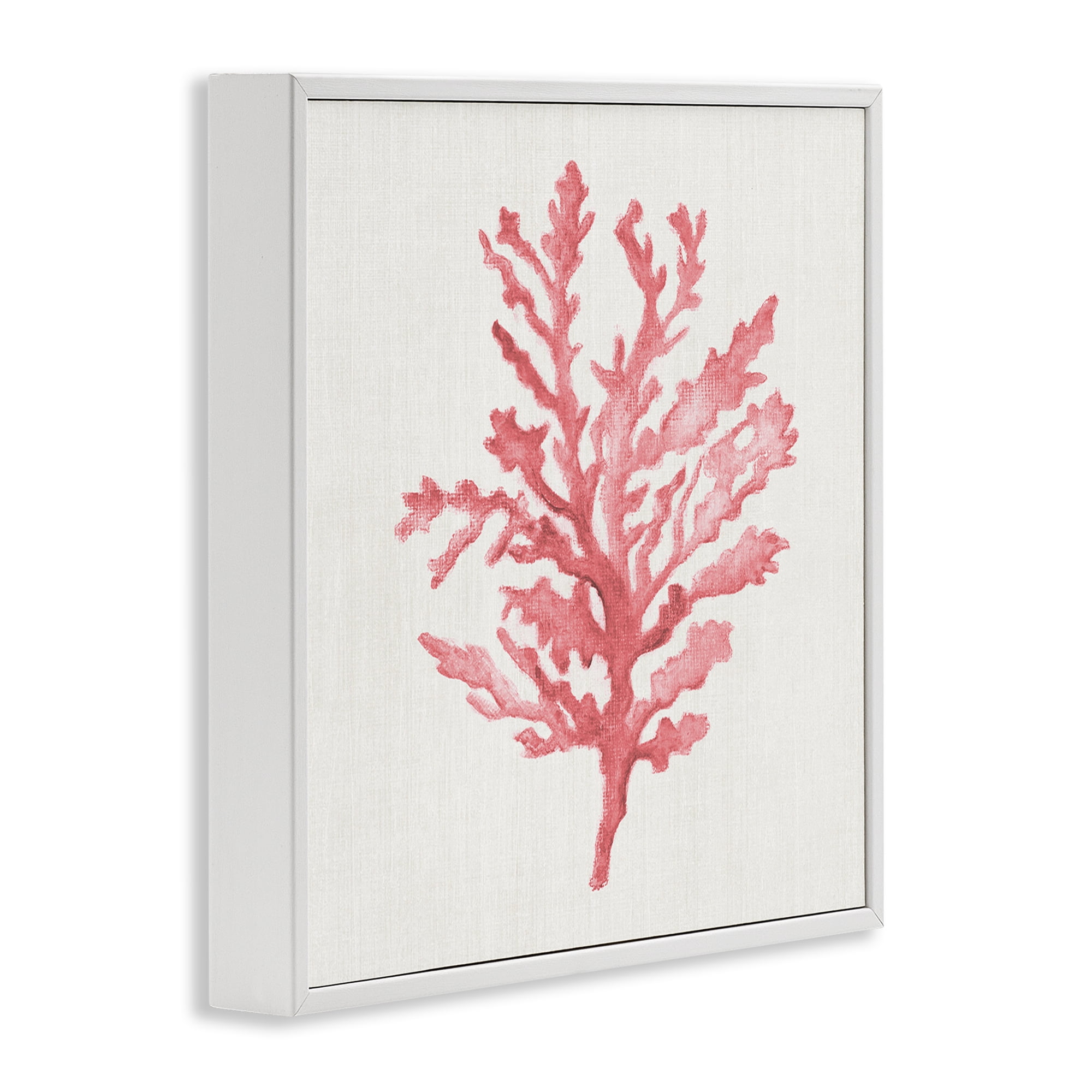 Stupell Industries Rosy Pink Coral Branch White Framed Giclee Art, design by Janet Tava