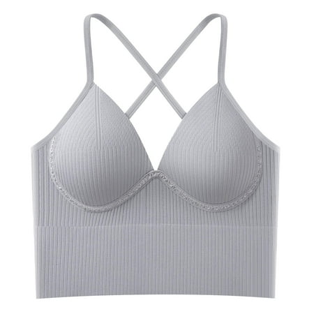 

NEGJ Women Solid Color Sling Internal Bra With Chest Pad One Summer Beauty Back Bra