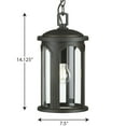 thumbnail image 2 of Gables Collection One-Light Antique Bronze and Clear Glass Transitional Style Outdoor Hanging Pendant Lantern with DURASHIELD, 2 of 2