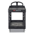 thumbnail image 2 of Rubbermaid Commercial Heavy-Duty Utility Cart with Lipped Shelves, Plastic, 2 Shelves, 500 lb Capacity, 17.13" x 38.5" x 38.88", Black, 2 of 6