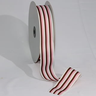 OLYCRAFT 50 Yards Striped Ribbon Red and White Striped Grosgrain