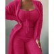 thumbnail image 1 of Conjunto de Pijama de terciopelo de felpa para mujer, Top corto, pantalones largos y abrigo, traje de 3 piezas, ropa de dormir suave, otoño e invierno, 2023, 1 of 3