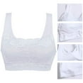 thumbnail image 2 of LBECLEY Womens Lingerie Plus Size Sports Bras for Women 2X Bra Lace Women's Bra with Front Cover Sports Top Lace Push Up Bras for Women White Xxxl, 2 of 8