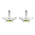 thumbnail image 4 of 14K Solid Gold Lever Back Stud Earrings for Women | 2.8174 cttw Princess Cut Natural Peridot | White Gold, 4 of 5