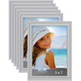 thumbnail image 1 of Icona Bay Marcos De Fotos De 5 X 7 (Gris, Paquete De 6) Con Molduras Bellamente Detalladas, Juego De Marcos De Fotos Contemporáneos, Montaje En Pared O Mesa, Colección Inspirations, 1 of 5