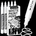 thumbnail image 1 of Set de 5 Marcadores de Pintura Blanca Artistro Punta Extra Fina 0.7 mm, 1 of 9