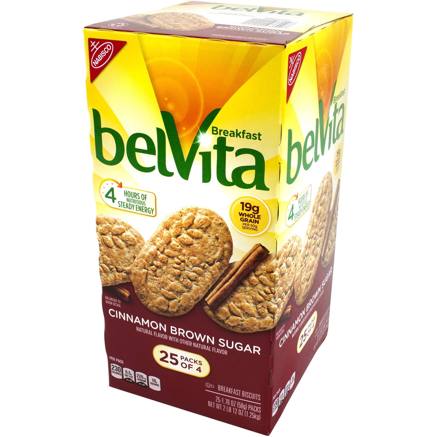 Belvita Cinnamon Brown Sugar Breakfast Biscuits, 1.76 oz. 25 count
