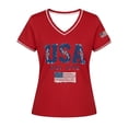 thumbnail image 4 of CONZONE Womens Usa 250Th Anniversary T-Shirts Short Sleeve Independence Day T Shirts for Women Casual V Neck Patriotic Usa Letter Graphic Lightweight Tees Soft Cozy Dailywear, 4 of 4