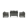 thumbnail image 2 of 4-Piece Outdoor Patio Sofa Conversation Set with Back Cushion, Gray/Gray, 2 of 5
