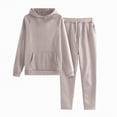 thumbnail image 3 of KPOPLK Kids Boys Clothes Color Blocking Hoodie Sweatshirts and Pant 2Pcs Fall Outfits Set(9-10 Years,a14-Khaki), 3 of 9