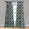thumbnail image 5 of Ambesonne Cactus Curtains, Foliage Watercolor Style, Pair of 28"x95", Multicolor, 5 of 5