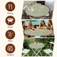 thumbnail image 6 of Sage Green Round Tablecloth 45-54 Inch Round Fitted Table Cloth with Elastic Edge, Minimalist Abstract Modern White Art Waterproof Table Cover Protector for Outdoor Picnic Party Dining, 6 of 6