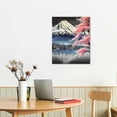 thumbnail image 3 of PRATYUS  Mount Fuji Wall Art Mountain over Lake Photo Painting Cherry Blossom Landscape Nature Pictures Canvas Print Black White Artwork for Home Office Living Room Decor Framed 12x16 in, 3 of 5