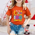 thumbnail image 2 of PMVFHDE T-Shirts pour Filles Hauts d'Été pour Filles Hauts Décontractés pour Filles T-Shirts pour Filles Garçons et Filles Mode Décontractée Imprimé Col Rond Manches Courtes T-Shirt Haut Orange, 3-4 Ans, 2 of 4