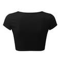 thumbnail image 6 of Vetement Femme ete 2025 Women V Neck Sexy Solid Color Short Sleeve Knotted Cropped Navel Slim Fit Tops Medium Shirt Compression Shirts for Women Long Sleeve Loose Casual T Shirt Loose Fit Top M, 6 of 8