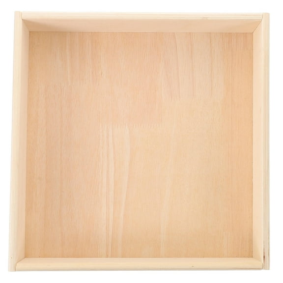 LULULION Portable Sandbox Sand Tray Wooden Beige 1Pcs Plaything Outdoor Activities 11.8*11.8*2.4in