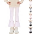 thumbnail image 6 of Coerni Girls' Thermal Leggings Bell Bottoms Ruffle Pants Insulation Flare Slim Fit Trousers High Waist Open Bottom Warm Tights, 6 of 7