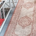 thumbnail image 3 of SAFAVIEH Courtyard Avi Medallion Indoor/Outdoor Runner Rug, Light Beige/Terracotta, 2'3" x 6'7", 3 of 6