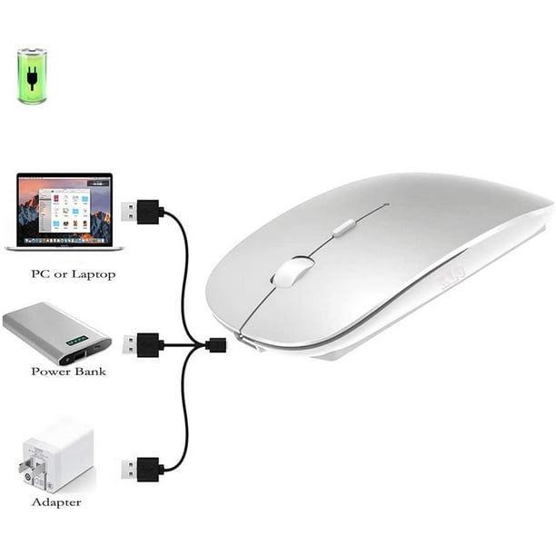 Souris Bluetooth rechargeable pour MacBook Pro/MacBook Air/ordinateur  portable/iMac/iPad/PC, souris sans fil pour MacBook Pro MacBook  Air/iPad/iMac/ordinateur portable/ordinateur portable/PC (souris  Bluetooth/argent) 