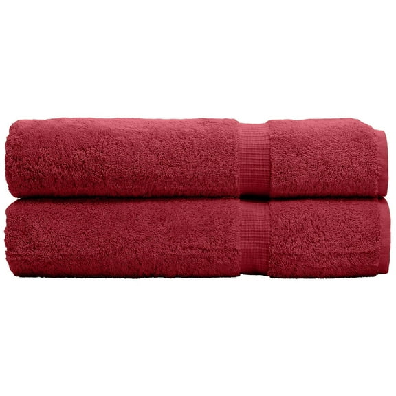 Luxury Hotel & Spa Collection Highly Absorbent, Quick Dry 100% Turkish Cotton 700 GSM, Eco Friendly Towel, for Bathroom Oversize Dobby Border Bath Towels 35 X 70 (Bath Sheet Towel Set of Cranberry )