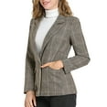 thumbnail image 3 of MODA NOVA Juniors Notched Lapel One Button Hip Length Houndstooth Blazer, 3 of 7