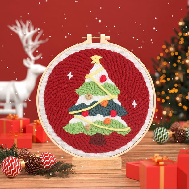 Christmas Series Hands- Material Bag Beginner's Entry Embroidery Kit Fabric