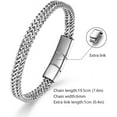 thumbnail image 2 of Bracelets for Men-Stainless Steel Magnetic Clasp Franco Chain Mens Bracelet, 2 of 7