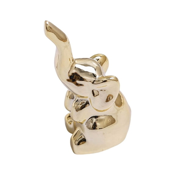 Farfi Animal Statue Creative Shape Vibrant Color Mirror Polish Adorable Realistic Looking Decorative Shatterproof Rabbit Elephant Figurine Desktop Mini Statue for Home (Type C)
