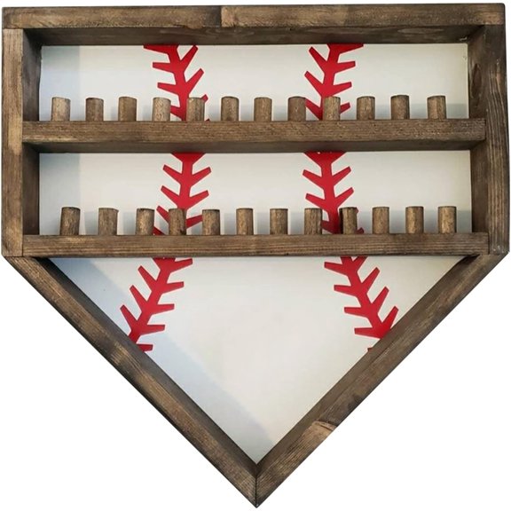 Wooden Display Stand Case for Personalized Baseball Tournament Championship Ring, White