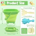 thumbnail image 3 of 4pcs Bucket Beach Toys Set, Foldable Beach Bucket with Bucket Shovels Sea Animals Molds, Beach Sand Toys Kit for Summer Beach Games Kids Boys Girls (G, 3 of 4