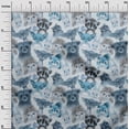 thumbnail image 2 of oneOone Silk Tabby Grayish Blue Fabric Animals Watercolor Craft Projects Decor Fabric Printed By The Yard 42 Inch Wide, 2 of 4