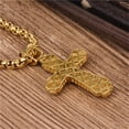 thumbnail image 5 of Hip Hop Iced Out Bling Big Cross Pendant Male 14K Yellow Gold Christian Necklace For Men Jewelry, 5 of 6